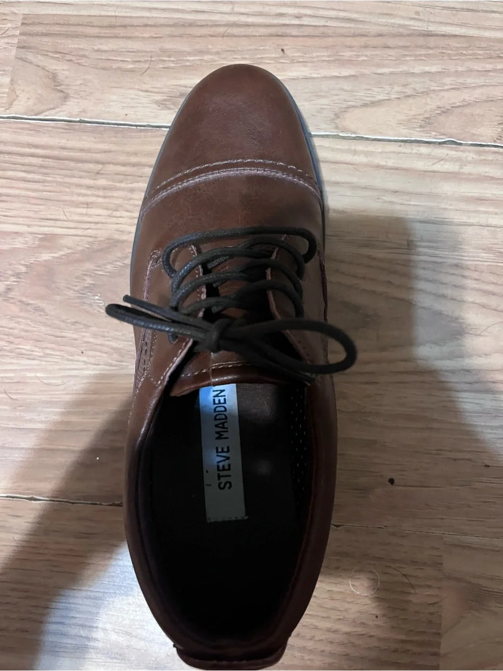 Steve Madden Brown Leather Kids Lace-Up Dress Shoes